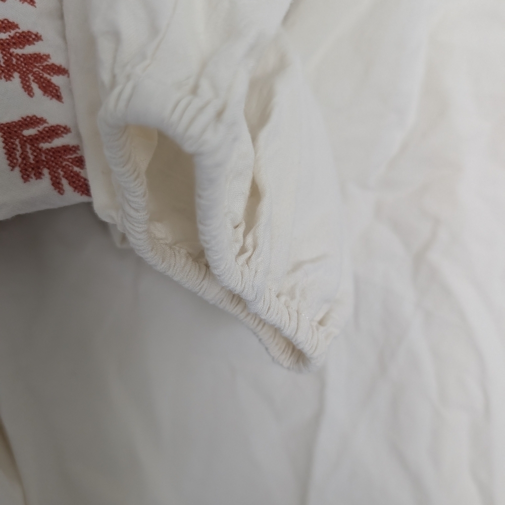 Madewell Womens Shirt Small Ivory Peasant Cottage Embroidered Fall Thanksgiving - Picture 4 of 9